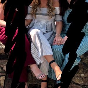 Forever 21 Black and White Striped Jumpsuit